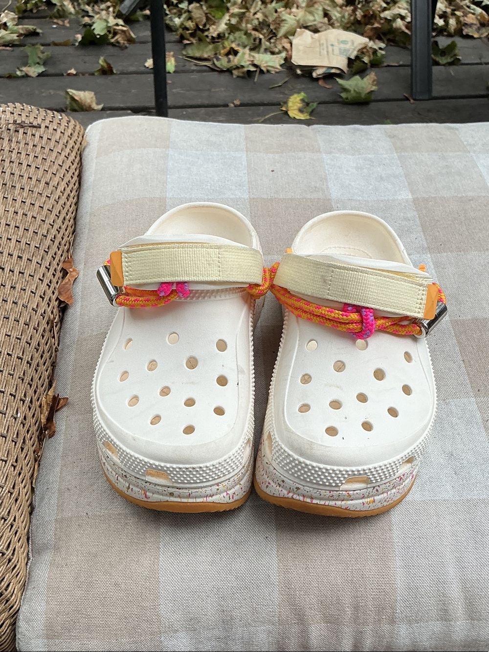 CROCS Hiker XSCAPE Festival Clog in Chalk, Cream Colour Platforms